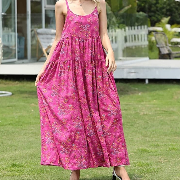 Women Casual Loose Bohemian Floral Print Dresses - Picture 5 of 12